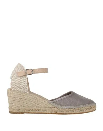 Natural World Woman Espadrilles Grey Size 7 Organic Cotton In Gray