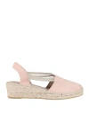Natural World Woman Espadrilles Light Pink Size 11 Soft Leather In Pink