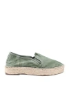 Natural World Woman Espadrilles Military Green Size 11 Organic Cotton In Green
