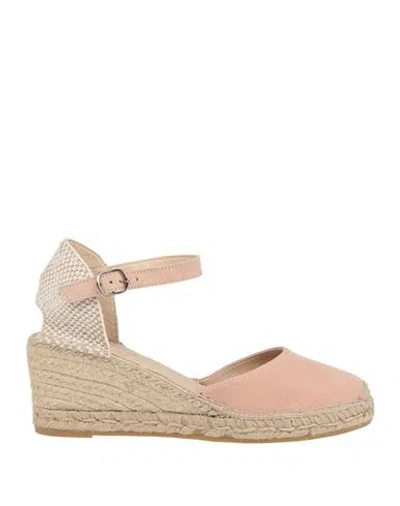 Natural World Woman Espadrilles Pink Size 11 Leather In Multi