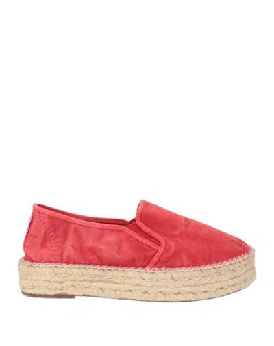 Natural World Woman Espadrilles Red Size 7 Organic Cotton