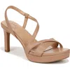 Naturalizer Abby Womens Faux Leather Platform Slingback Sandals In Taupe Faux Leather