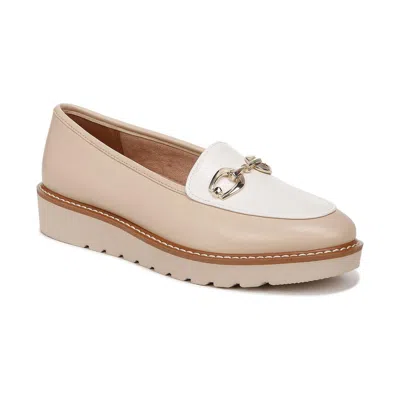 Naturalizer Adiline Bit Womens Leather Loafers In Tan/white Leather