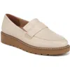 Naturalizer Adiline Womens Padded Insole Slip On Loafers In Porcelain Beige Leather