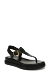 Naturalizer Alyssa T-strap Platform Sandal In Black Faux Leather