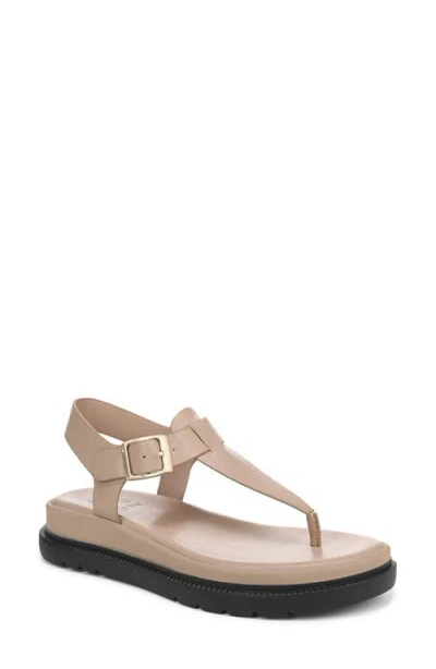 Naturalizer Alyssa T-strap Platform Sandal In Tan Faux Leather