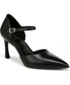 Naturalizer Amber Ankle Strap Pointed Toe Pump In Black Leather