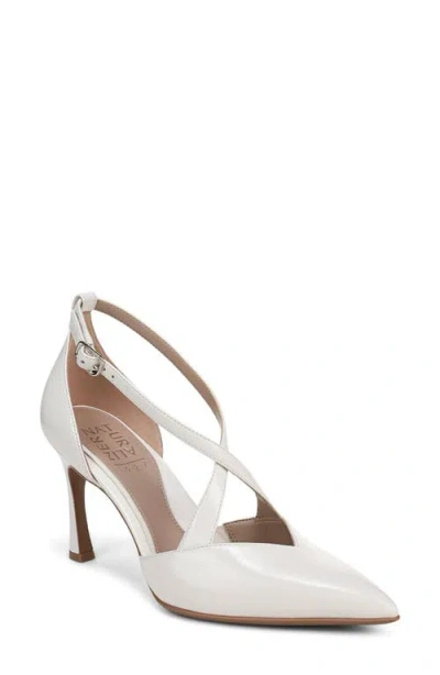 Naturalizer Angelina Ankle Strap Pointed Toe Pump In White