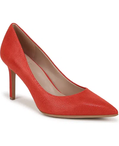 Naturalizer Anna Pointed Toe Dress Pumps In Maserati Red Embossed Suede