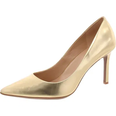 Naturalizer Anna Womens Leather Pointed Toe Pumps In Gold