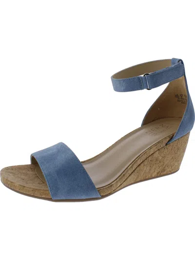 Naturalizer Areda Womens Cork Wedges In Blue