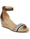 Naturalizer Areda Womens Ankle Strap Cork Wedges In Pink