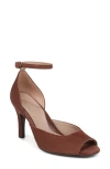 Naturalizer Asha Ankle Strap Peep Toe Pump In Brown