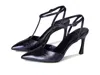 Naturalizer Astrid T-strap Pointed Toe Pump In Black