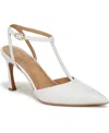 Naturalizer Astrid Womens Metallic Ankle Strap Heels In White Leather