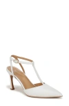 Naturalizer Astrid Womens Metallic Ankle Strap Heels In White Leather