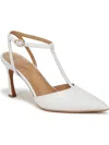 Naturalizer Astrid Womens Metallic Ankle Strap Heels In White Leather