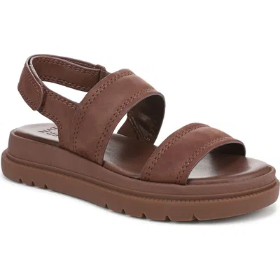 Naturalizer Attract Slingback Platform Sandal In Cappuccino Brown Faux Leather