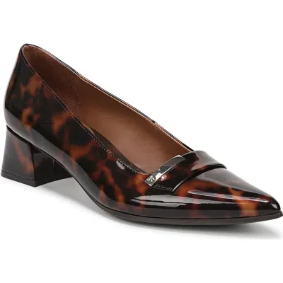 Naturalizer Avani Block Heel Pump In Tortoise Brown Faux Leather