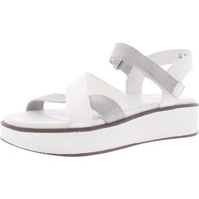 Naturalizer Balena Womens Open Toe Ankle Strap Flat Sandals In White