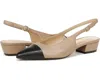 Naturalizer Banks Flats Women's Taupe Leather Pointed Toe Slingback Gal1666 In Neutral