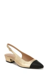 Naturalizer Banks Pointed Toe Slingback Pump In Dark Gold Leather