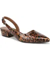 Naturalizer Banks Slingbacks In Leopard Print Faux Patent