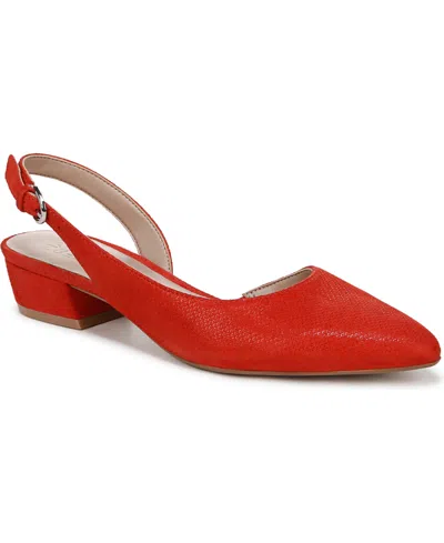 Naturalizer Banks Slingbacks In Maserati Red Embossed Suede