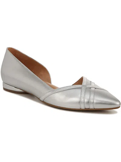 Naturalizer Barlow Flats In Silver Metallic Faux Leather