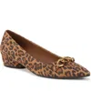 Naturalizer Becca Low-heel Pointed Toe Flats In Dark Tan Leopard Print Suede