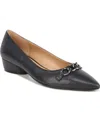 Naturalizer Becca Low-heel Pointed Toe Flats In Navy Blue Leather