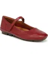 Naturalizer Behold Mary Jane Flat In Cranberry Leather