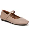 Naturalizer Behold Mary Jane Flat In Warm Taupe Leather