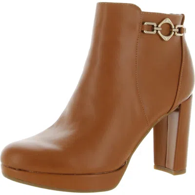 Naturalizer Berri Womens Faux Leather Block Heel Ankle Boots In Multi