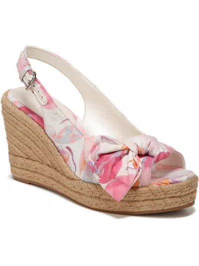 Naturalizer Bettina Womens Peep-toe Slingback Wedge Sandals In Pink
