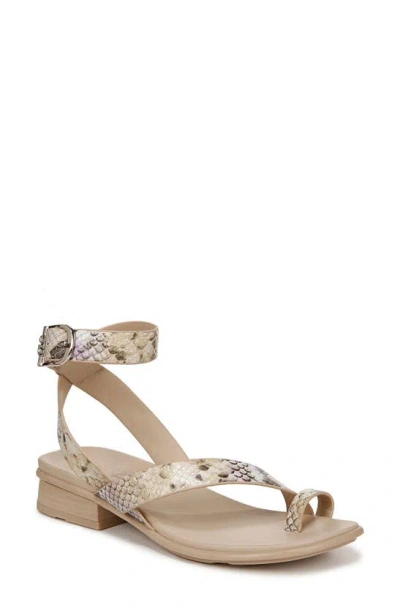 Naturalizer Birch Ankle Strap Sandals In Tan/ Lilac Snake Print Leather