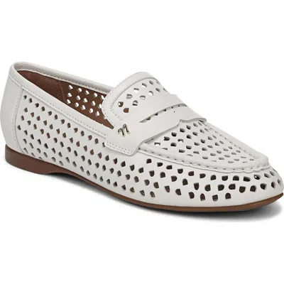 Naturalizer Bloom Perforated Penny Loafer In White