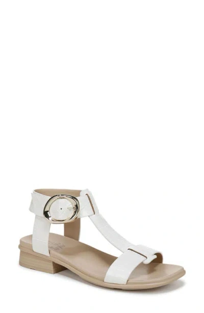 Naturalizer Brandy T-strap Sandal In White Faux Leather