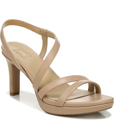 Naturalizer Brenta Strappy Sandals In Crã¨me Brulee Faux Leather