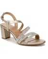 Naturalizer Bridget 4 Strappy Dress Sandals In Champagne Crystal Faux Leather