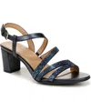 Naturalizer Bridget 4 Strappy Dress Sandals In French Navy Faux Leather