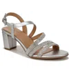Naturalizer Bridget 4 Strappy Dress Sandals In Silver Crystal Faux Leather