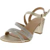 Naturalizer Bridget 4 Strappy Dress Sandals In Champagne Crystal Faux Leather