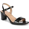 Naturalizer Bristol Ankle Strap Sandals In Black Patent Faux Leather