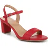 Naturalizer Women's Bristol Block Heel Dress Sandals In Crimson Red Faux Leather