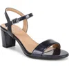 Naturalizer Bristol Ankle Strap Sandals Women's Shoes In Midnight Blue Faux Leather