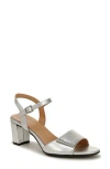 Naturalizer Bristol-ornament Ankle Strap Block Heel Sandals In Metallic