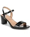 Naturalizer Bristol Ankle Strap Sandals In Black Faux Patent