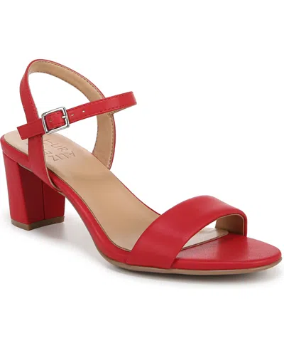 Naturalizer Bristol Ankle Strap Sandals In Crimson Red Faux Leather