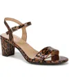 Naturalizer Vera Glitz Ankle Strap Sandal In Leopard Print Faux Patent